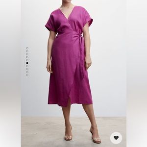 Mango linen wrap dress